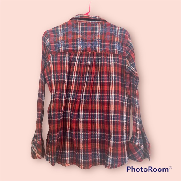 Free People Floral Embroidered Flannel - Picture 3 of 4